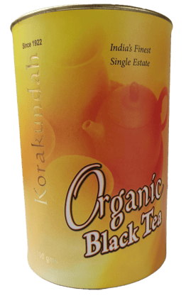 KORAKUNDAH Organic Black Tea in Canister 100 g | Pack of 1 | Total 100 g | India's Finest Single Estate Tea | Chamraj Finest Nilgiri Tea