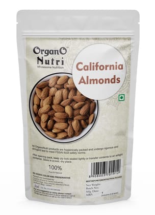 OrganoNutri Premium California Almonds | Premium Badam Giri | High in Fiber & Boost Immunity | Real Nuts | Whole Natural Badam