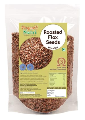 OrganoNutri Roasted Flax Seeds | Unsalted (2kg) Alsi for Eating | Premium Roast