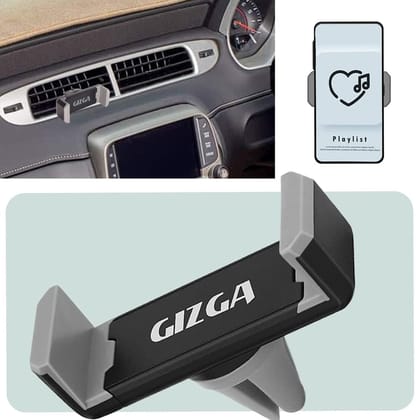 GIZGA essentials Car Phone Stand, Universal Air-Vent Mount Mobile Holder/Tablet Mount Mobile Holder, Steady Grip & Rounded Edges, Compatible with All Devices, Expandable Jaw, Black