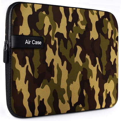 AirCase Protective Laptop Bag Sleeve fits Upto 15.6" Laptop/MacBook, Wrinkle Free, Padded, Waterproof Light Neoprene case Cover Pouch, for Men & Women, Camouflage- 6 Months Warranty