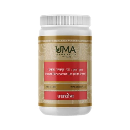 Uma Ayurveda Praval Panchamrit Ras Ayurvedic Tablets With Pearl Helpful in Renal Health and Digestive Health (1000 Tabs)