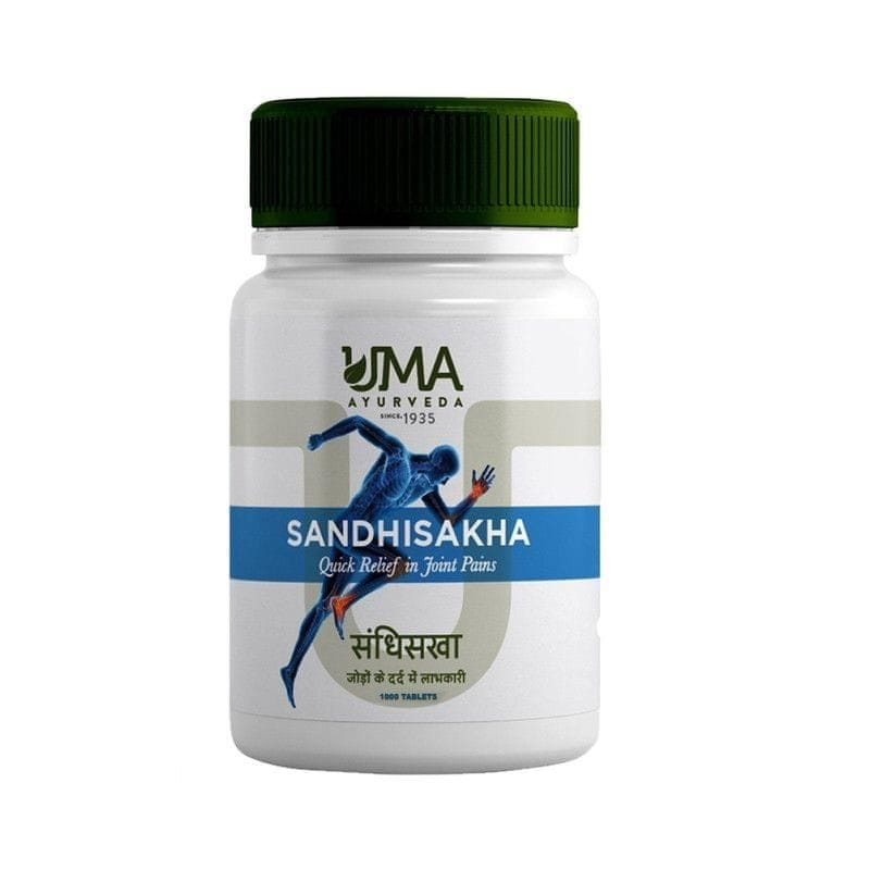 Uma Ayurveda Sandhisakha Ayurvedic Tablets Helpful in Bone Joint and Muscle Care and Pain Relief (1000 Tabs)