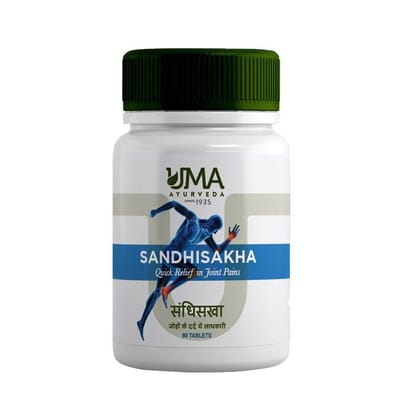 Uma Ayurveda Sandhisakha Ayurvedic Tablets Helpful in Bone Joint and Muscle Care and Pain Relief (60 Tabs)