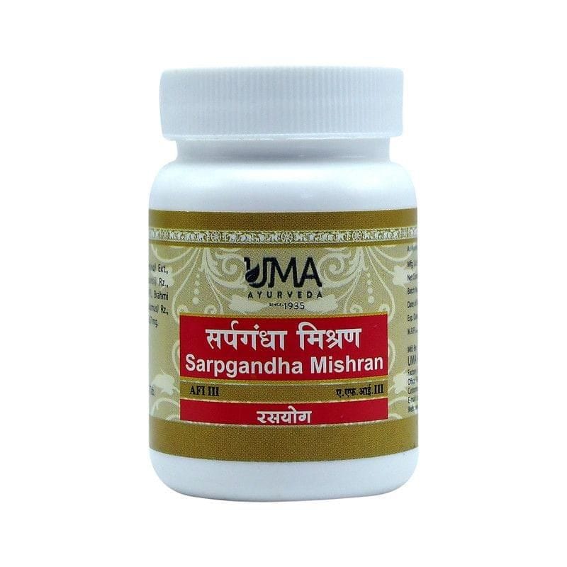 Uma Ayurveda Sarpgandha Mishran 80 Tab Useful in Cardiac Care Mental Wellness Products, Blood Pressure, loss sleep