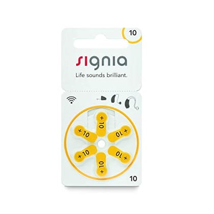 Signia Hearing Aid Battery Size 10, Pack of 12 Batteries