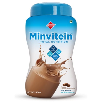 MINVITEIN COMPLETE BALANCED NUTRITION POWDER – CHOCOLATE (28 VITAMINS & MINERALS)