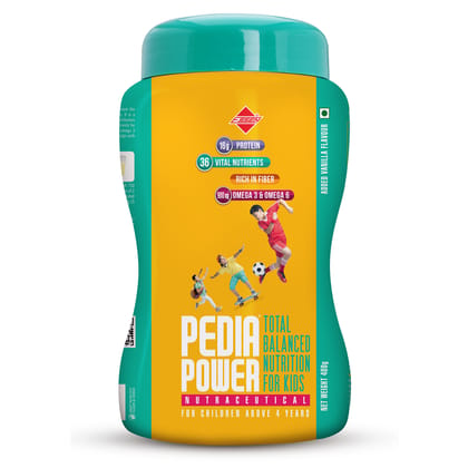 PEDIAPOWER – COMPLETE BALANCED NUTRITION FOR KIDS- VANILLA FLAVOUR – (OMEGA3)