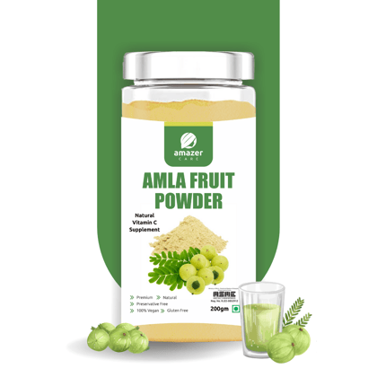 AmazerCare Amla Fruit Powder, Vitamic C Rich Superfood, Dietary Fiber, Pure & Natural Dehydrated Powder For Eating & Drink, Immunity Booster