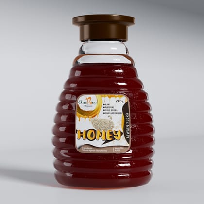 ONE BEE ORGANIC Honey | Ajwain Honey/Carom Flora Honey | Natural Flora Honey - 280 GM.