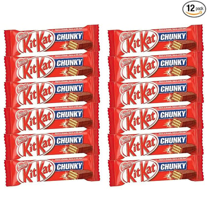Kitkat Nestle Chunky Milk Chocolate, Pack of 12, 480 g