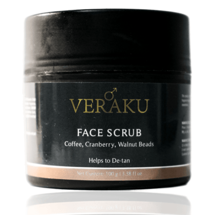 Veraku Face Scrub for Men with Coffee, Cranberry & Walnut Beads(100 GM)(Helps in Detan)
