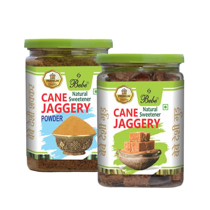 Bebe Jaggery & Jaggery Powder Best Fresh & Natural Healthy Whole Organic 800g  (400g X 2 Pcs)
