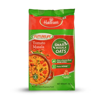 Futurelife Smart Tomato Oats 400 gms | Tasty & Heathy Evening Snack | 100% Whole Grain Oats | Masala Oats