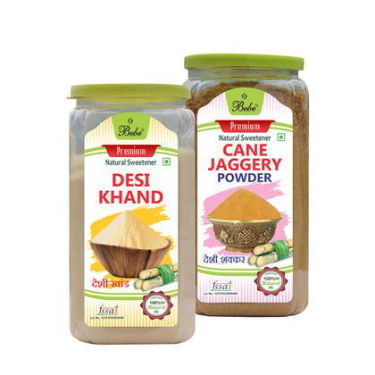 Bebe Jaggery Powder & Desi Khand Best Fresh & Natural Healthy Whole Organic (Pack of 750g X 2 Pcs)