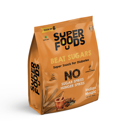 Super Snacks for Diabetics | No Sugar Spikes | Low GI |100% Natural | 0% Sugar | Protein Rich | Fiber Rich | Indian Magic| Pack Of 6 x 25g