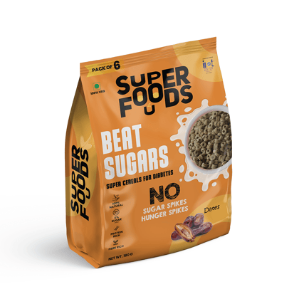 Super Cereals for Diabetics | No Sugar Spikes | 0% Sugar | Low GI |100% Natural | 0% Sugar | Protein Rich | Fiber Rich |Dates|180gm