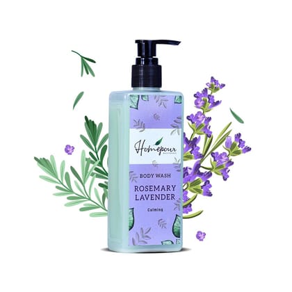 Homepour Rosemary Lavender Body Wash - Relaxing & Calming, 250ml - Handmade Body Wash