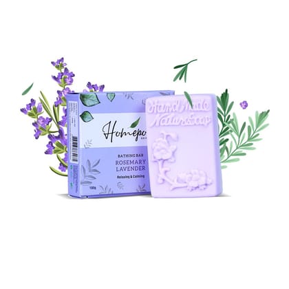 Homepour, Rosemary & Lavender Soap - Relaxing & Calming, 100g - Handmade Soap