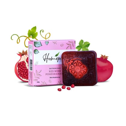 Homepour, Red Wine, Pomegranate Soap - Skin Brightening, 100g - Handmade Soap
