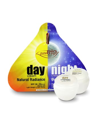 Purobio Day and Night Cream with Vitamin B3 & Hyaluronic Acid (50 ML+50 ML)