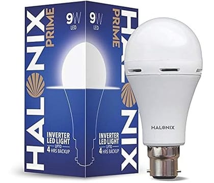Halonix Prime 9W B22D 6500K Cool Day Light Inverter Rechargeable Emergency Led Bulb