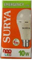 SURYA EMERGENCY LED LAMP 10W B22 COOL WHITE 4 hrs Bulb Emergency Light (White)