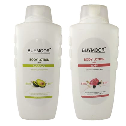 BUYMOOR Avocado & Rose Deep Nourishing Skin Brightening Body Lotion Men & Women 1300 ML(Pack Of 2).