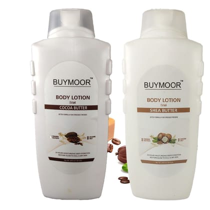 BUYMOOR Cocoa Butter & Shea Butter Deep Nourishing Skin Brightening Body Lotion Men & Women 1300 ML(Pack Of 2).