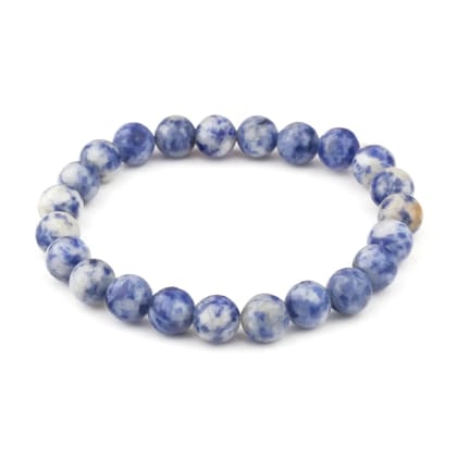 Ekdant Sodalite Crystal Bracelet 8 mm Beads Lab Stretchable Elastic Bracelet Sodalite Semi precious Gemstone
