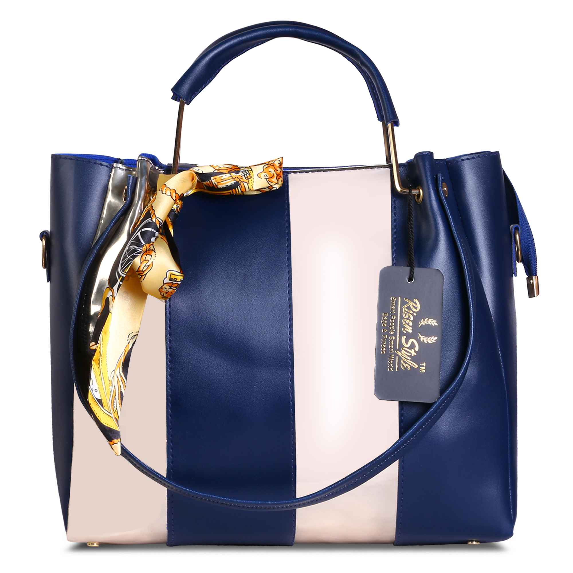 Blue and Cream Hand Bag Collection