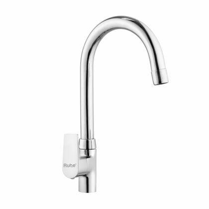 Elixir Swan Neck Brass Faucet with Medium (15 inches) Round Swivel Spout - by Ruhe®