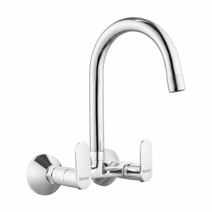 Demure Sink Mixer Brass Faucet with Medium (15 inches) Round Swivel Spout - by Ruhe®