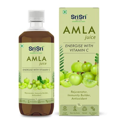 Sri Sri Tattva Amla Juice - Energise With Vitamin C | Rejuvenator, Immunity Builder, Antioxidant | No Added Sugar | 1L