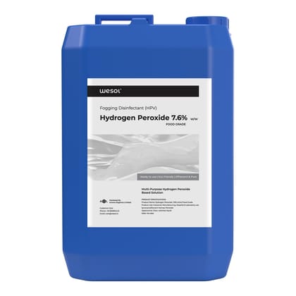 Wesol Hydrogen Peroxide 7% w/w for Fogging in Hospitals | Disinfectant and Steralization Purpose (Food Grade) - 5 Litre