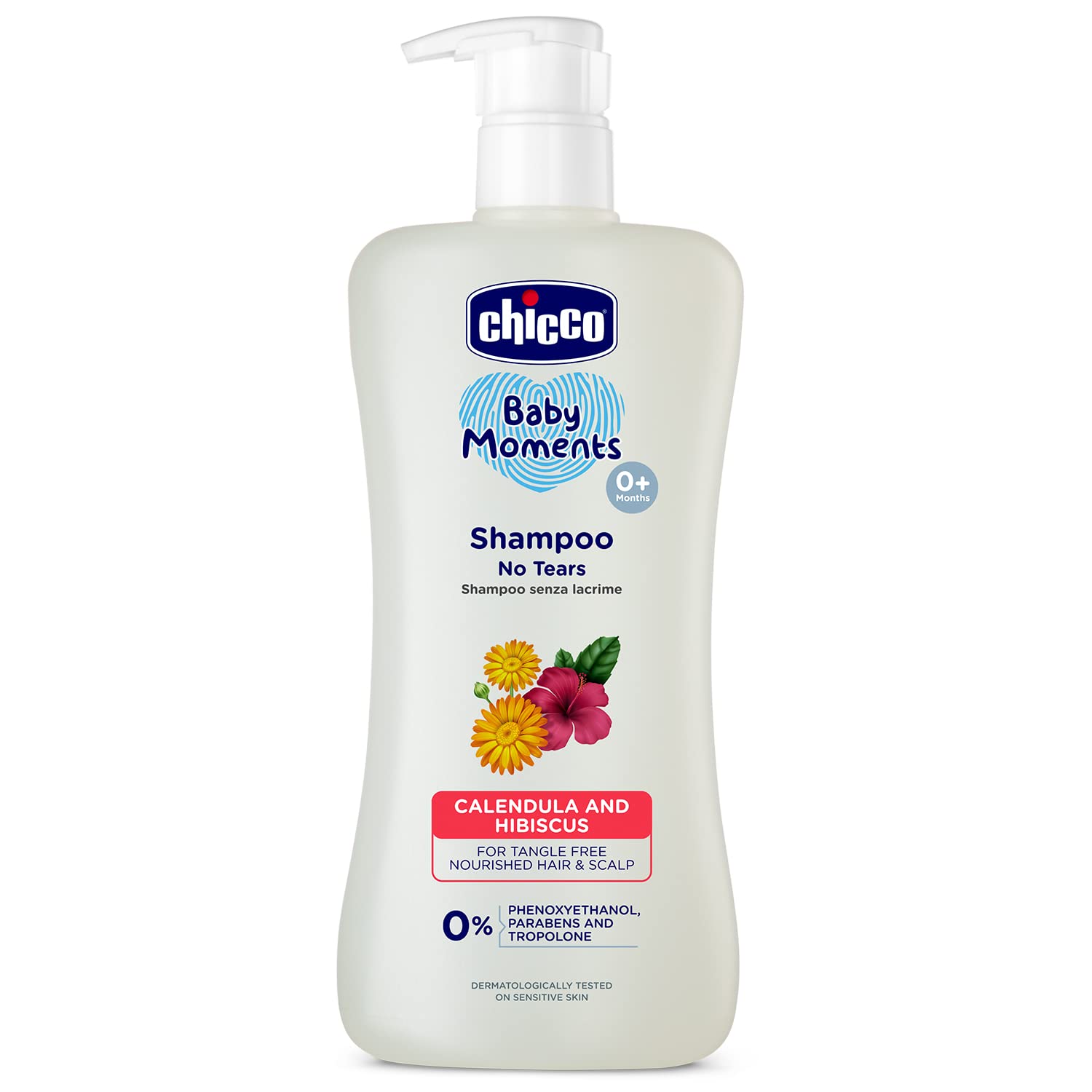 Chicco Baby Moments Shampoo for Tear-Free Bath times, New Advanced formula with Natural Ingredients, Suitable for baby’s tangle Free, smooth hair, No Phenoxyethanol and Parabens (500ml)