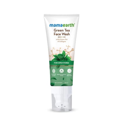 Mamaearth Green Tea Face Wash With Green Tea & Collagen For Open Pores for Moisturizing 100 ML