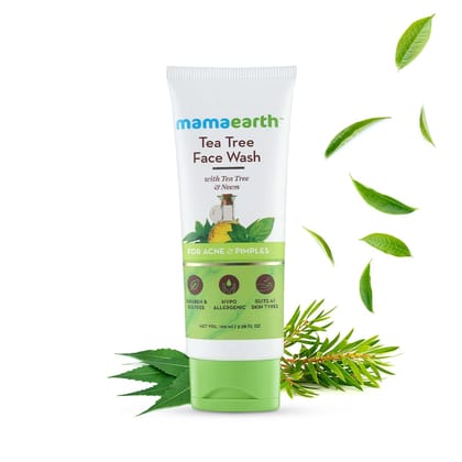 MAMAEARTH Tea Tree Facewash for acne and pimples, Controls Acne & Pimples | Removes Excess Oil 100ML