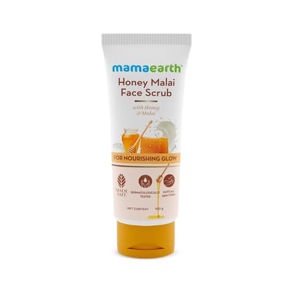 Honey Malai Face Scrub with Honey & Malai for Nourishing Glow - 100 g Gently Exfoliates | Smoothens skin