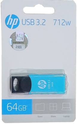 HP 712w 64GB USB 3.2 Flash Drive- Blue (7Z381AA)