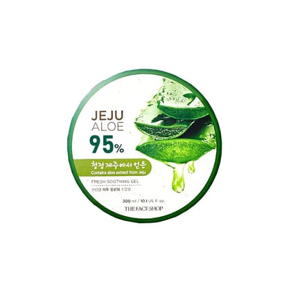 The Face Shop Non-Sticky Transparent 3 in 1 Aloe Fresh Soothing gel for Skin, Body and Hair | Pure Aloe Vera & Vitamin E for Skin and Hair | Korean Skin care products, 300ml