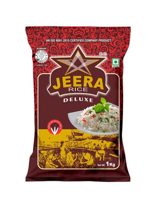 STEAM JEERA RICE (1KG), JEERA DELUXE +F(FORTIFIED WITH 9 ADDED VITAMINS & MINERALS)
