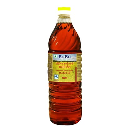 Sri Sri Tattva Premium Kachi Ghani Mustard Oil Bottle, 500ml