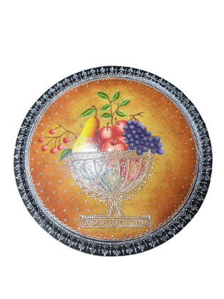 Divraya Art and Handicrafts Fruit Wooden Wall Hanging Round Plate Showpiece For Living Room ,Office Room