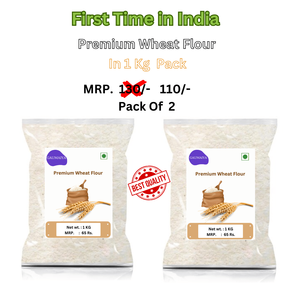 Finest Whole Wheat Atta | Pack of 2