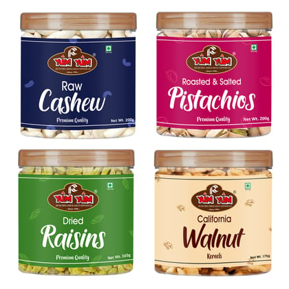 Yum Yum Cashew, Pistachios, Raisins & Walnuts 775g (3 x 200g) (1 x 175g)
