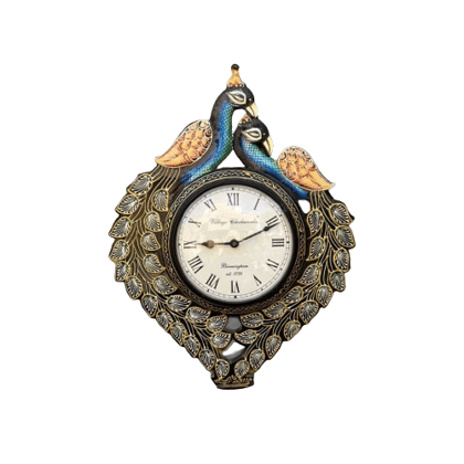 Shri Viratra Mata Art And Crafts Handicraft Painted Beautiful Gift Peacock Wall Clock