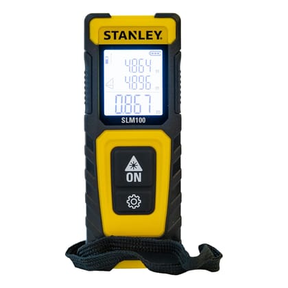 Stanley Cordless Laser Distance Measurer for Distance Area and Volume Measurement with Color Screen for Home, DIY & Professional Use 30M Laser Distance Measurer, STHT77100-0
