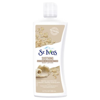 St. Ives Soothing Oatmeal & Shea Butter Body Lotion,100% Natural Moisturizers,Paraben Free,Non-greasy formula,Smooth & Healthy skin,imported,200ml