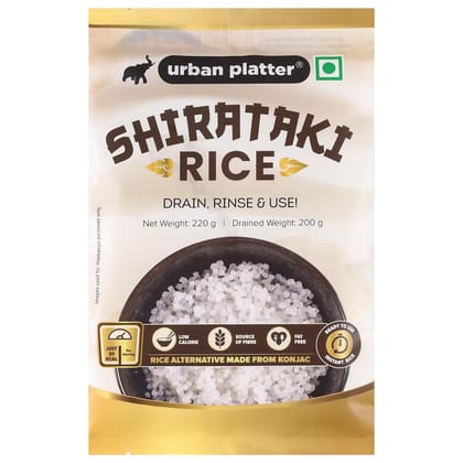 Urban Platter Shirataki Rice, 220g [Keto-friendly, Fat-Free, Gluten-Free Alternative to Rice]
